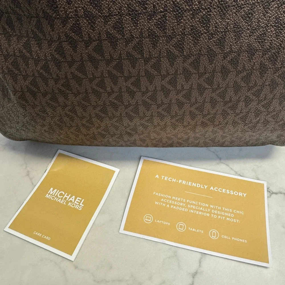 Michael Kors Brown Signature Large Jet Set Abbey Backpack